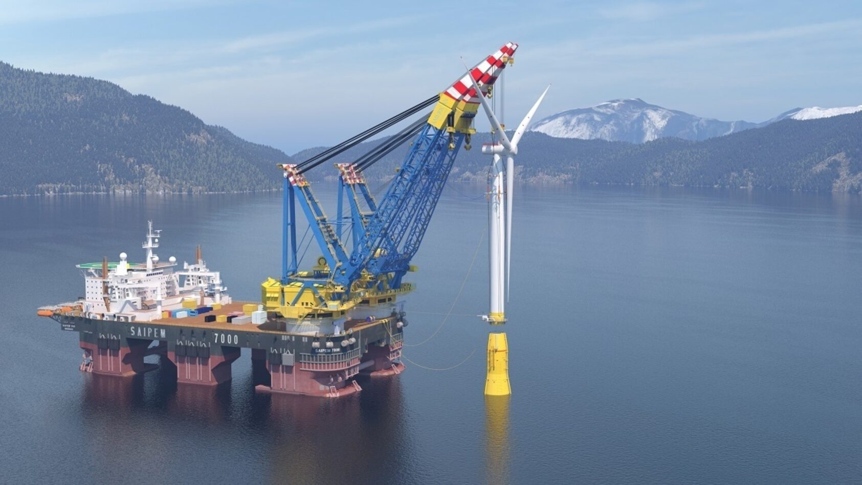 Bluewind, Store kranskip gir høye kostnader. Behovet for disse forsvinner med det nye konseptet., Illustrasjonsfoto: Kranskip, <p>Foto: Bluewind</p>, 