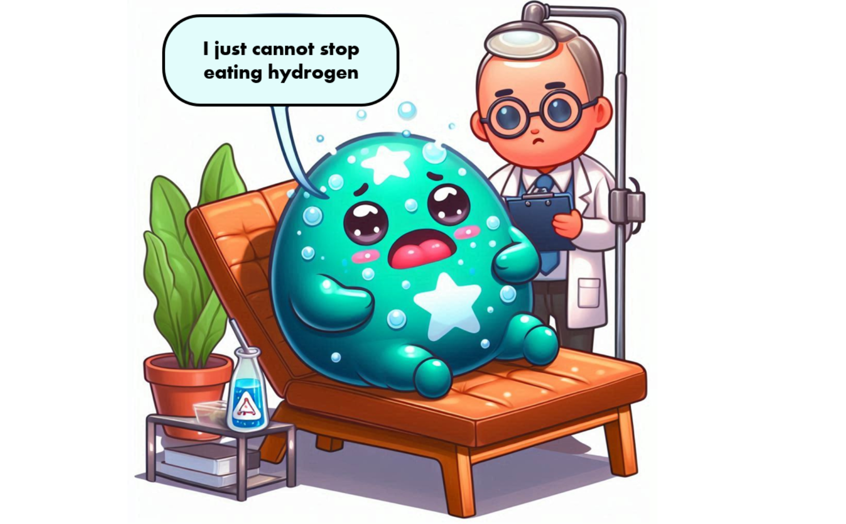The illustration is generated by DALL-E 3 via Copilot, developed by OpenAI., , Muncingbacteria, <p>The illustration is generated by DALL-E 3 via Copilot, developed by OpenAI.</p>, Bacteria examined by a physician. Cartoon-style
