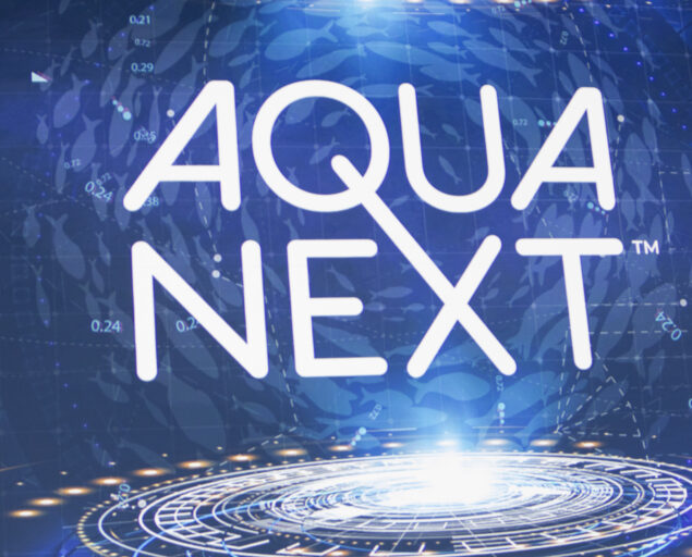 Thomas Hovmøller Ris, Det er første gang Aqua Next holdes, Aqua Next sign, <p>Thomas Hovmøller Ris, NORCE</p>, Bilde av plakat med logo og grafikk.