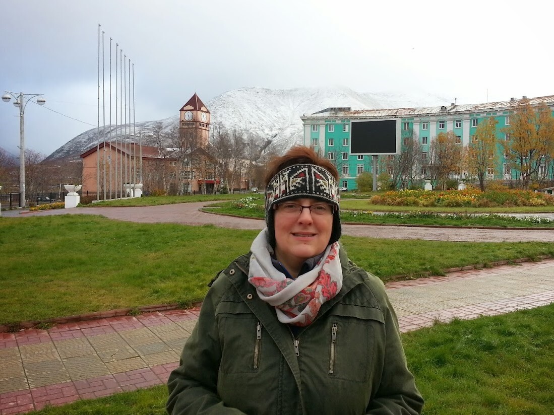 Vigdis Nygaard i 2013 til prosjektmøte i et felles forskningsprosjekt om bærekraftige minesamfunn i Kirovsk, en by i Murmansk oblast i Nordvest-Russland.