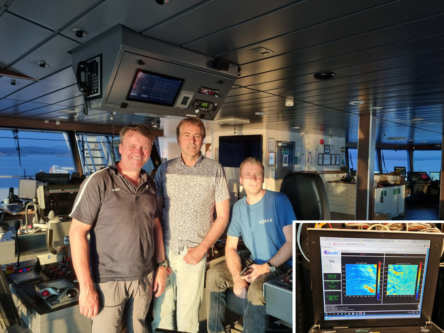 , Hans Ellingsen, Service Engineer, Kongsberg Maritime sammed med seniorforskerne Svein Olav Halstensen og Leonid Vasilyev., 20240525 214652 post 004, , 