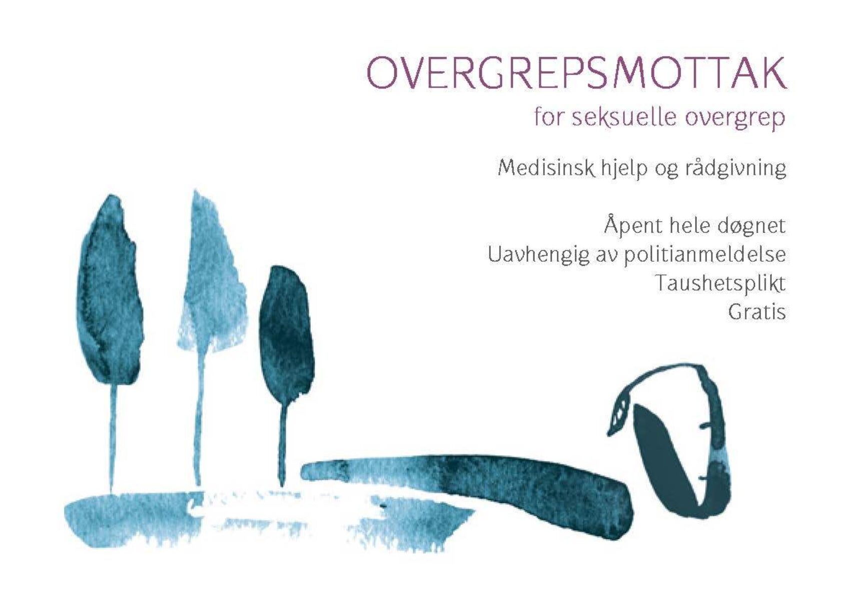 NKLM, Forsiden til brosjyren om overgrepsmottak., Overgrepsmottak, , 
