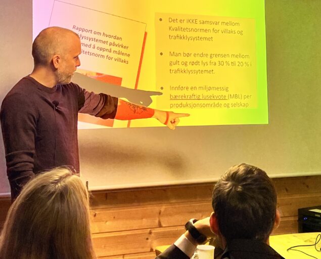 Gunn Janne Myrseth, NORCE, NORCE-forsker Knut Wiik Vollset ga fakta for situasjonen for villaksen nasjonalt og lokalt., IMG 1976, , 