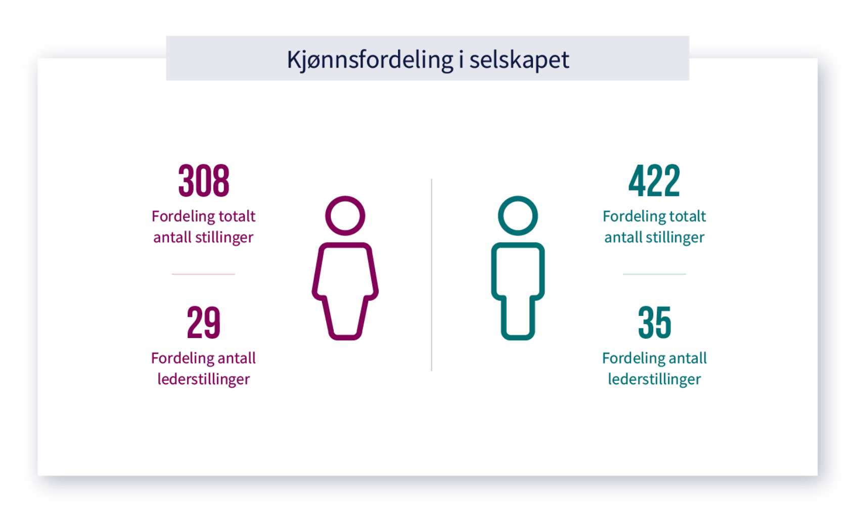 , , 2020 grafikk Kjønnsfordeling i selskapet, , 